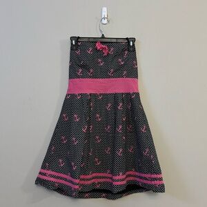 Sourpuss black & pink polka dot sailor mini rockabilly pinup sleeveless dress